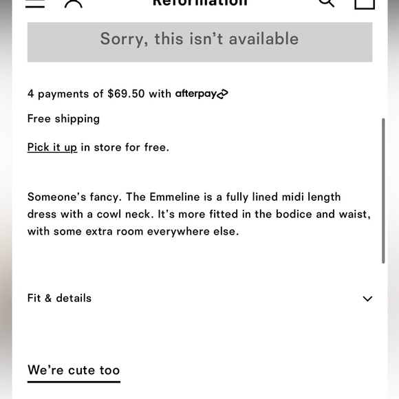 NWT Reformation Emmeline Dress - Picture 5 of 6